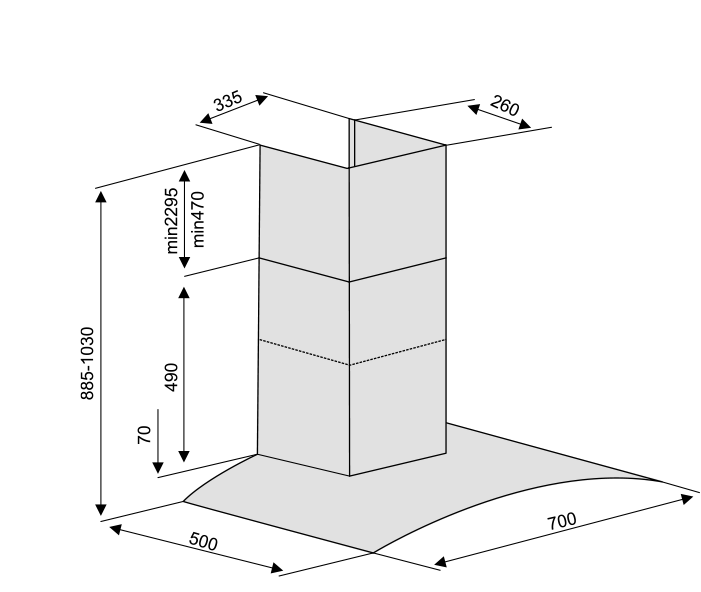 Máy hút mùi TA 2005P-70cm